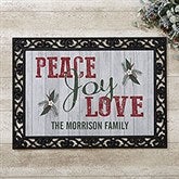 Personalized Peace, Love, Joy Doormats - 17965