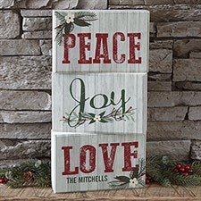 Personalized Wood Blocks - Peace, Love, Joy - 17966