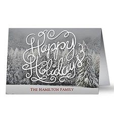 Personalized White Christmas Holiday Card - 17997