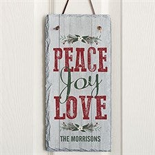 Peace Love Joy Personalized Slate Plaque - 18014