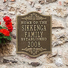 Personalized Family Established House Plaque - 18033D
