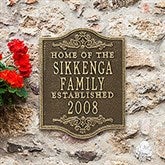 Personalized Family Established House Plaque - 18033D