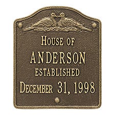 Personalized House Plaque - Wedding Doves - 18035D