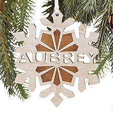 Personalized Wooden Snowflake Christmas Ornament - 18059