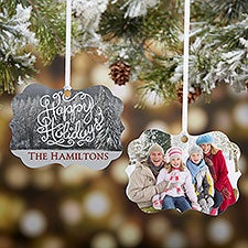 Personalized Metal Photo Ornament - White Christmas - 18066