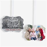 Personalized Metal Photo Ornament - White Christmas - 18066