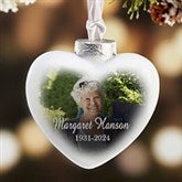 Memorial Photo Ornaments - Personalized Deluxe Heart - 18068