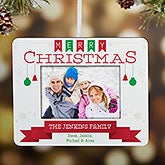 Personalized Picture Frame Ornament - Holiday Banner - 18069