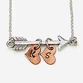 Personalized Arrow Necklace with Stamped Initial - 18081D