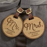 Personalized Luggage Tags - Wooden Circle of Love - 18118