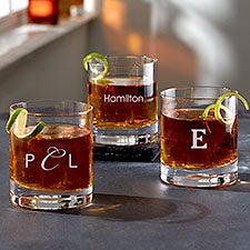 Personalized Old Fashioned Whiskey Glasses - 18156