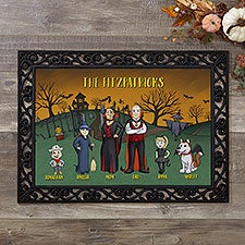 Halloween Family Characters Personalized Doormats - 18207