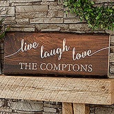 Live Laugh Love Signs - Personalized Basswood Planks - 18243
