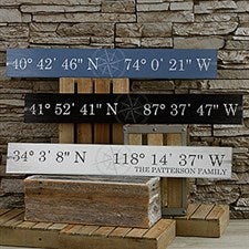 Personalized Wood Sign - Latitude & Longitude - 18251