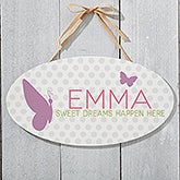 Personalized Oval Wood Signs - Baby Girl - 18252