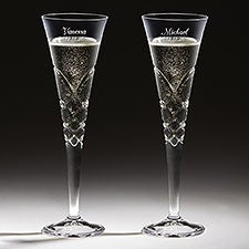 Engraved Crystal Champagne Flutes - Reed  Barton - 18260