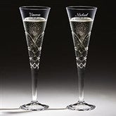 Engraved Crystal Champagne Flutes - Reed & Barton - 18260