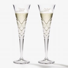 Engraved Crystal Champagne Flutes - Reed  Barton - 18260