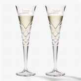 Engraved Crystal Champagne Flutes - Reed  Barton - 18260