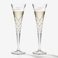 Engraved Crystal Champagne Flutes - Reed  Barton - 18260