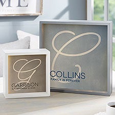 Personalized LED Light Shadow Box - Initial Accent - 18270