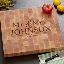 Personalized Butcher Block Cutting Board - Wedding Gift - 18333