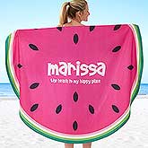 Personalized Round Beach Towel - Fruit Slices - 18379