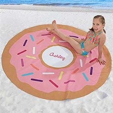 Personalized Round Beach Towel - Donut - 18382