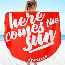 Personalized Round Beach Towels - Fun Quotes - 18383