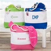 Embroidered Beach Tote Bags - Monogram or Name - 18419