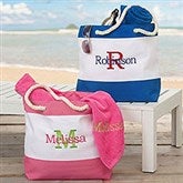 Embroidered Beach Tote Bags - Name  Initial - 18420
