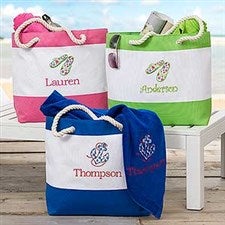 Embroidered Beach Bag - Name or Monogram - 18421