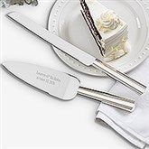Engraved Wedding Cake Knife & Server - Modern Wedding - 18440