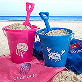 Personalized Beach Pail & Shovel - Sea Creatures - 18486