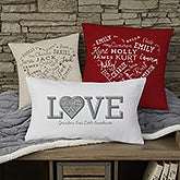 Personalized Throw Pillows - Heart Word Art - 18502