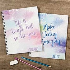 Personalized Notebooks - Watercolor Design - 18515