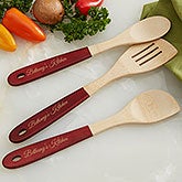 Personalized Bamboo Cooking Utensils - Add Any Text - 18535