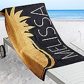Personalized Beach Towel - Golden Pineapple - 18567