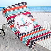 Personalized Beach Towels - Pattern & Stripes - 18570