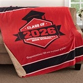 Personalized Sherpa Blanket Graduation Gift - 18578