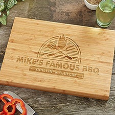 Personalized Bamboo Cutting Board - The Grill - 18594