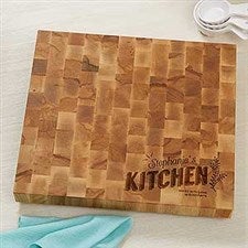 Personalized Butcher Block Cutting Board - Her Kitchen - 18601