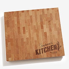 Personalized Butcher Block Cutting Board - Her Kitchen - 18601