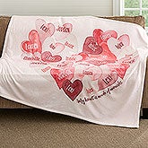 Personalized Family Blanket - Our Hearts Combined - 18605