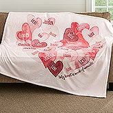 Personalized Family Blanket - Our Hearts Combined - 18605