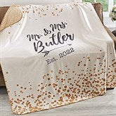 Personalized Wedding Sherpa Blankets - Sparkling Love - 18626