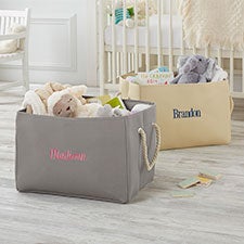 Personalized Canvas Storage Totes - Monogram  Name - 18682