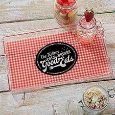 Personalized Acrylic Serving Tray - Picnic Plaid - 18691