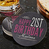 Personalized Paper Coasters - Vintage Birthday - 18706