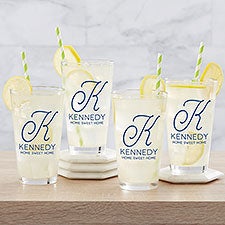 Printed Drinking Glasses - Personalized Initial - 18737